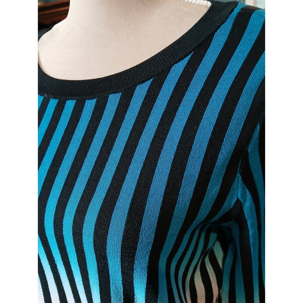INC Womens Long Sleeve Vertical Striped Ombre Knit Sweater Top Size Med Bold - Picture 4 of 12